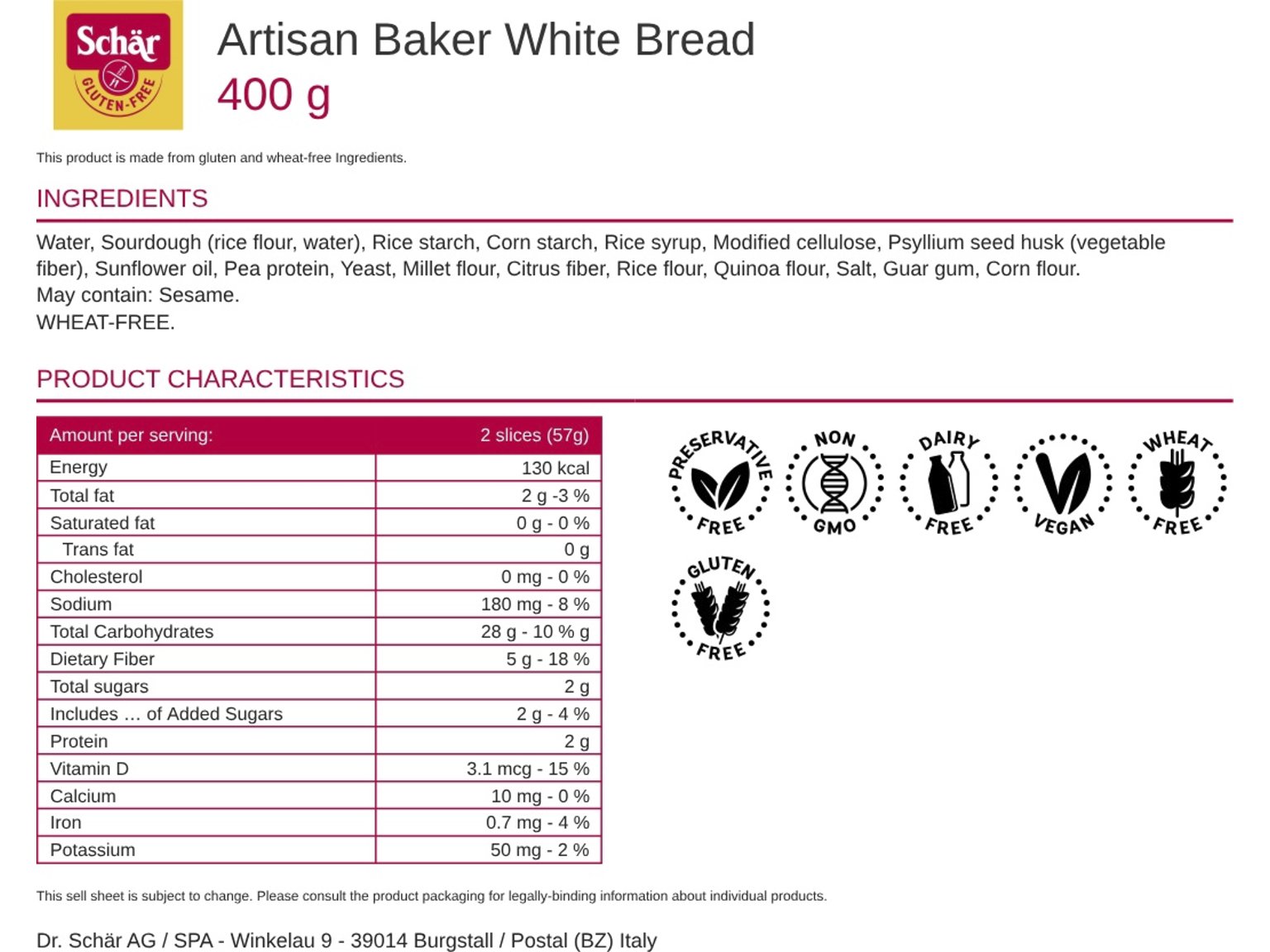Artisan Baker White Bread